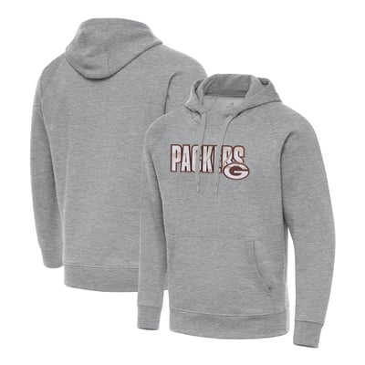 Green Bay Packers Antigua Woodland Camo Victory Hoodie - Heather Gray