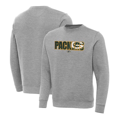 Green Bay Packers Antigua Woodland Camo Victory Sweatshirt - Heather Gray