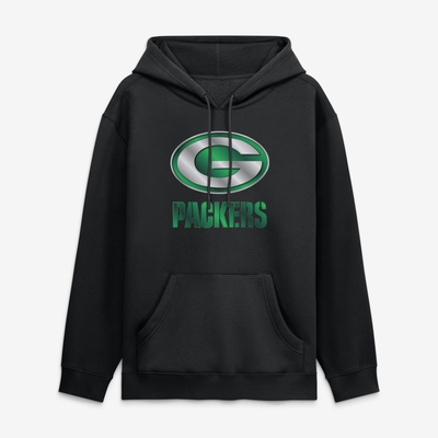 Green Bay Packers  Metallic Mascot Hoodie - Black