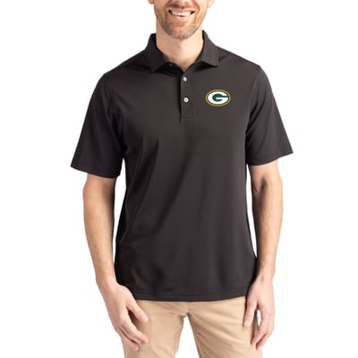 Green Bay Packers Cutter & Buck Virtue Eco Pique Recycled Polo - Black