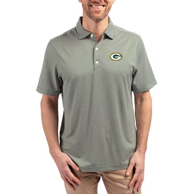 Green Bay Packers Cutter & Buck  Forge Eco Double Stripe Stretch Recycled Polo - White/Green