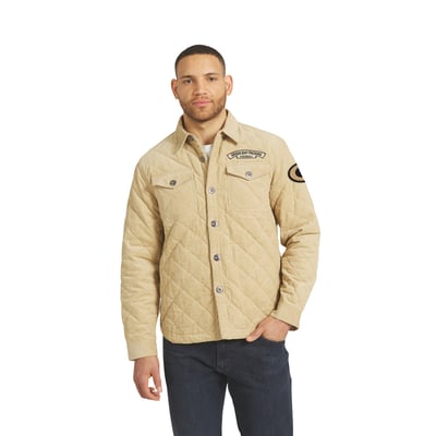Green Bay Packers Darius Rucker Collection by Fanatics Button-Up Thin-Wale Corduroy Shacket - Tan