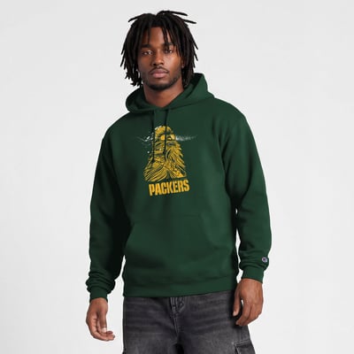  Green Bay Packers Disney x Champion Powerblend Full Front Sweatshirt - Green