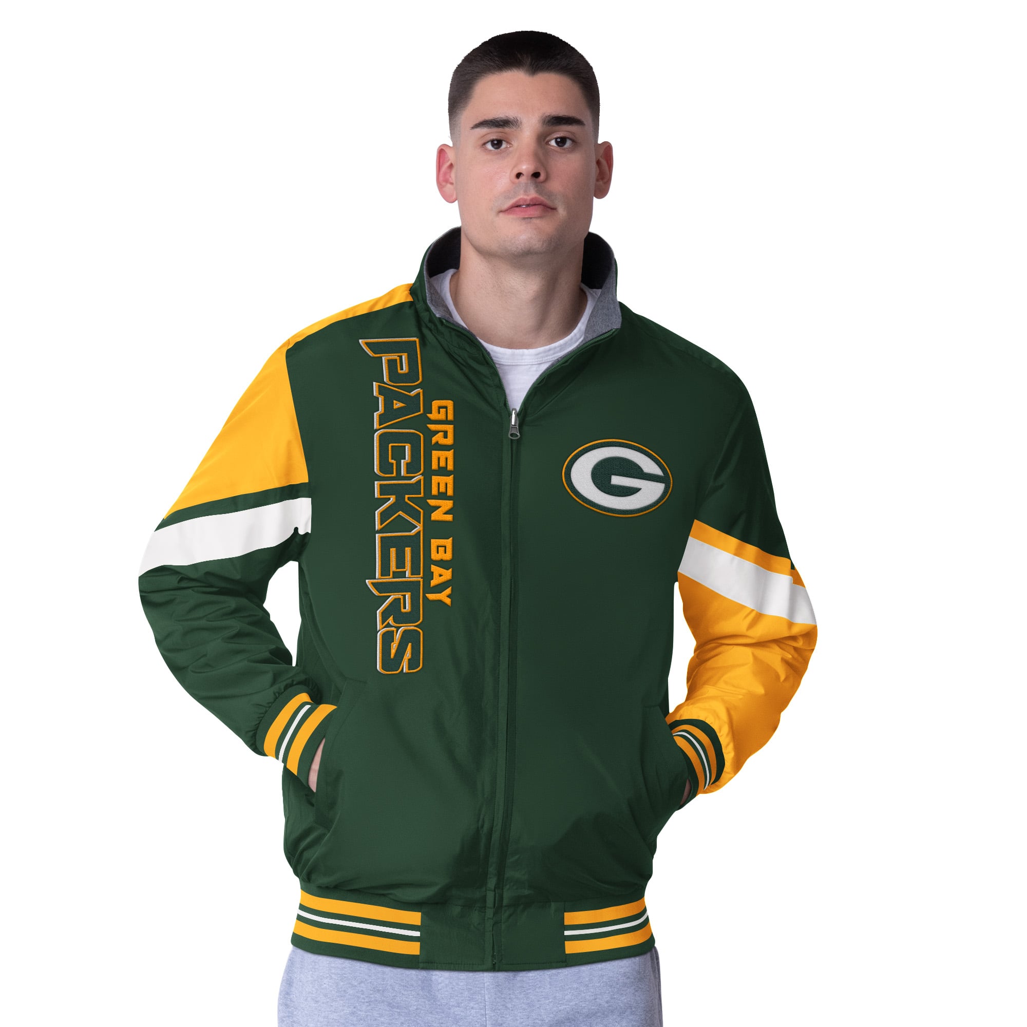 Green Bay Packers G-III Extreme Strong Arm Reversible Full-Zip 