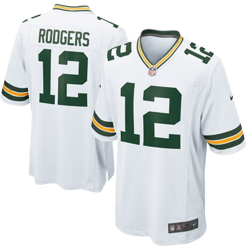 Mens Green Bay Packers Aaron Rodgers Nike White Game Jersey