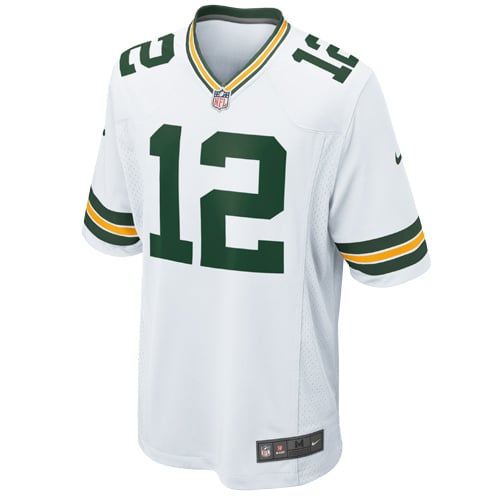 Mens Green Bay Packers Aaron Rodgers Nike White Game Jersey