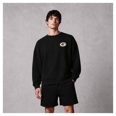 Green Bay Packers Levelwear Luxe Zone Logo Sweatshirt - Black