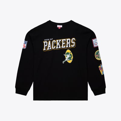  Green Bay Packers Mitchell & Ness Big & Tall Training Camp Long Sleeve T-Shirt - Black