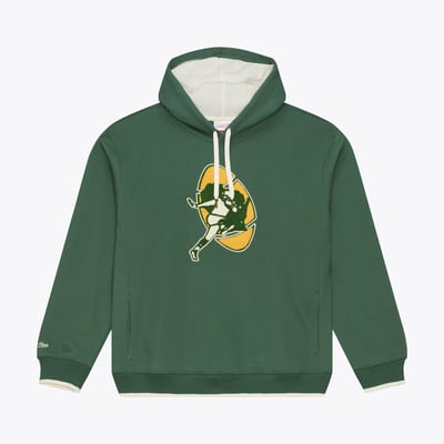 Green Bay Packers Mitchell & Ness Premium Essentials Heavyweight Fleece Hoodie - Green