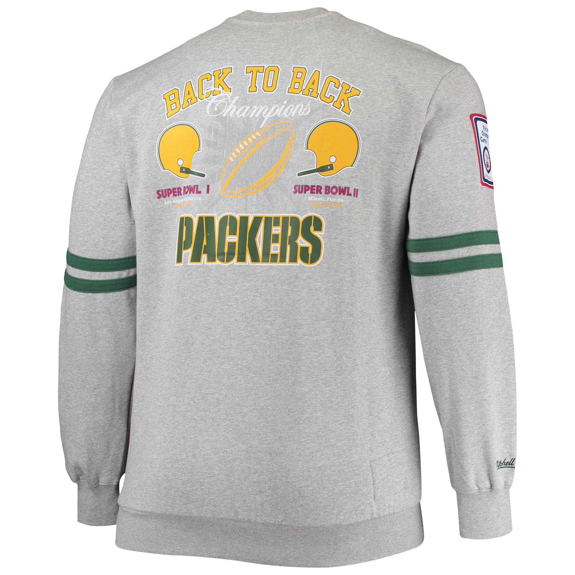 Men's Green Bay Packers Mitchell & Ness Heathered Gray Big & Tall
