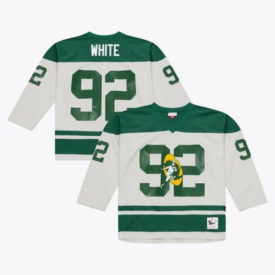 Reggie White Green Bay Packers Mitchell & Ness Too Maxxed Out Hockey Fashion Jersey T-Shirt - Gray