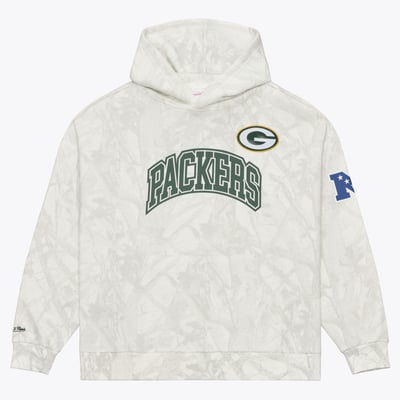  Green Bay Packers Mitchell & Ness Ghosted Pullover Hoodie - White