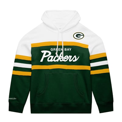  Green Bay Packers Mitchell & Ness Big & Tall Head Coach Hoodie - White/Green