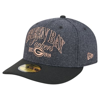 Green Bay Packers New Era Faux Wool 59FIFTY Fitted Hat - Black