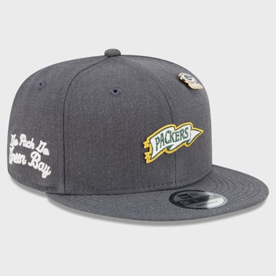 Green Bay Packers New Era Pennant Pin 9FIFTY Snapback Hat - Charcoal