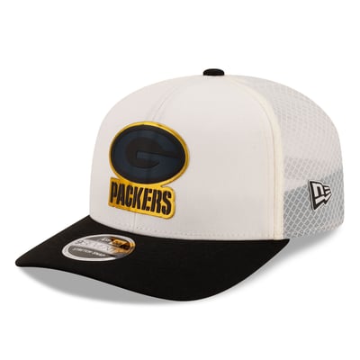 Green Bay Packers New Era Color Pop 9SEVENTY Adjustable Hat - Cream/Black