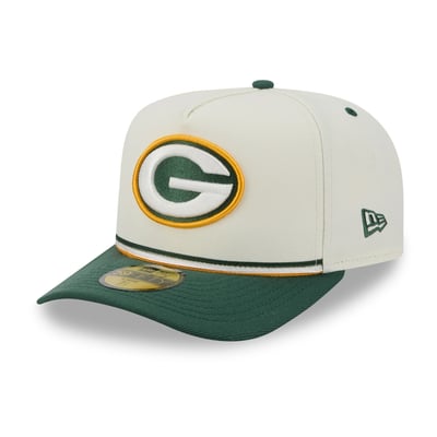 Green Bay Packers New Era Vintage A-Frame 59FIFTY Fitted Hat - Cream/Green