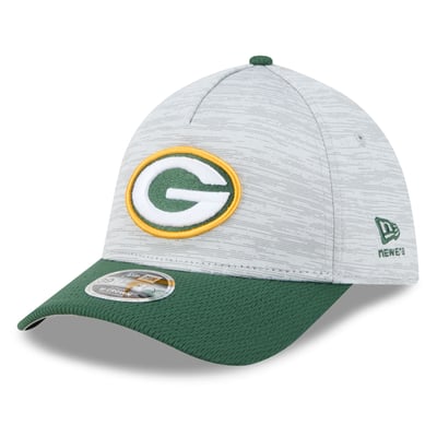 Green Bay Packers New Era Tech M-Crown A-Frame 39THIRTY Flex Hat - Gray/Green