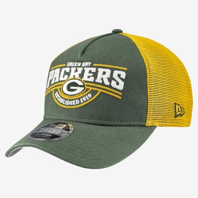 Green Bay Packers New Era 9FORTY A-Frame Adjustable Hat - Green
