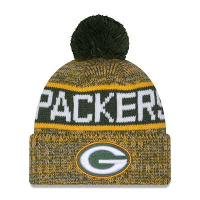 Green Bay Packers New Era Marled Cuffed Knit Hat with Pom - Green
