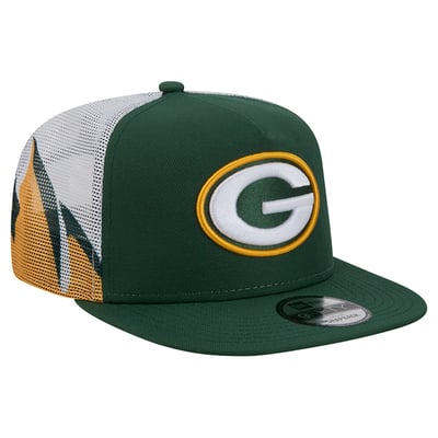 Green Bay Packers New Era Mesh A-Frame 9FIFTY Snapback Trucker Hat - Green/Gold