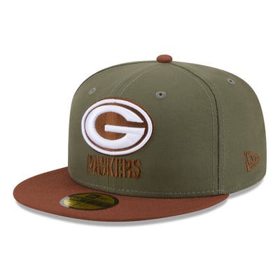 Green Bay Packers New Era Color Pack 59FIFTY Fitted Hat - Olive/Brown