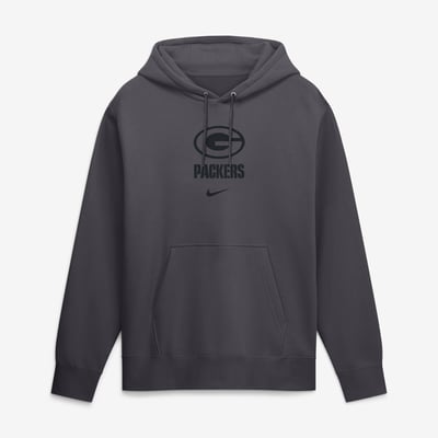  Green Bay Packers Nike Washed Club Fleece Pullover Hoodie - Anthracite