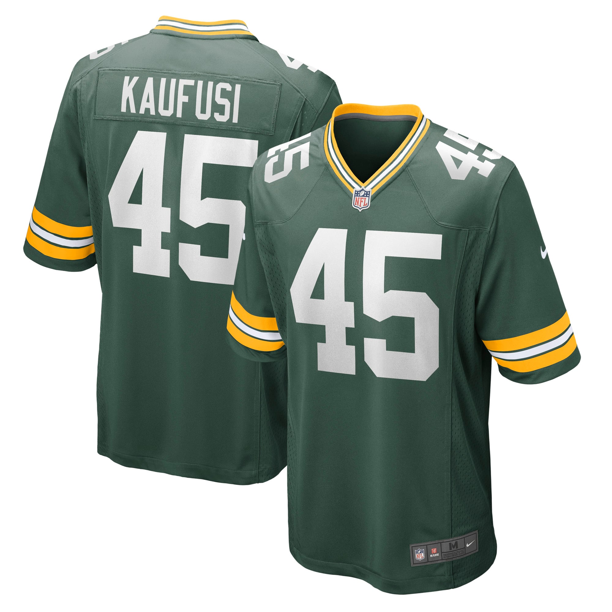Men's Green Bay Packers Bronson Kaufusi Nike Green Game Jersey