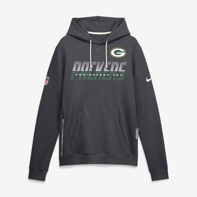 Green Bay Packers Nike Sideline Standard Issue Top Prospect Dri-FIT Hoodie - Charcoal