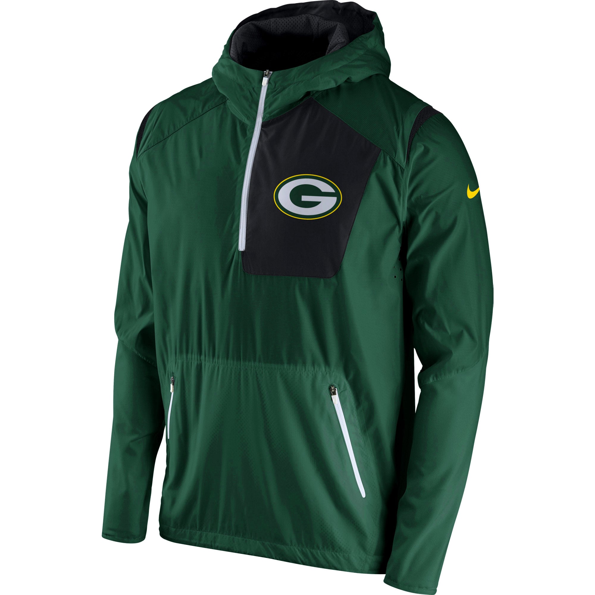 Men's Green Bay Packers Nike Green Vapor Speed Fly Rush Half-Zip
