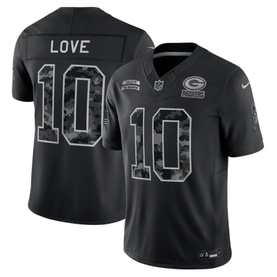 Jordan Love Green Bay Packers Nike 2026 Salute to Service Stitched Limited Jersey - Black