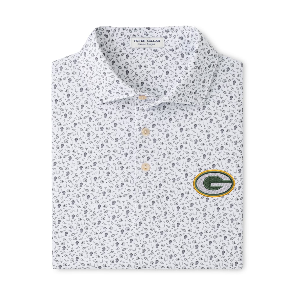 Peter Millar Green Bay Packers Gray Kick Off Performance Jersey Polo