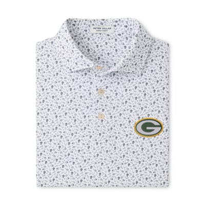 Green Bay Packers Peter Millar Kick Off Performance Jersey Polo - Gray
