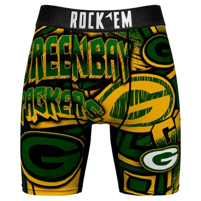  Green Bay Packers Rock Em Sketched Out Boxer Briefs - Green