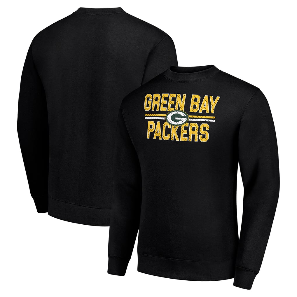 Green Bay Packers Starter Team Mesh Print Graphic Pullover Sweatshirt - Black