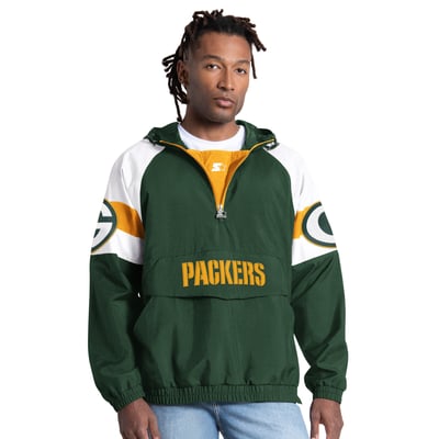 Green Bay Packers Starter Street Cut Half-Zip Jacket - Green