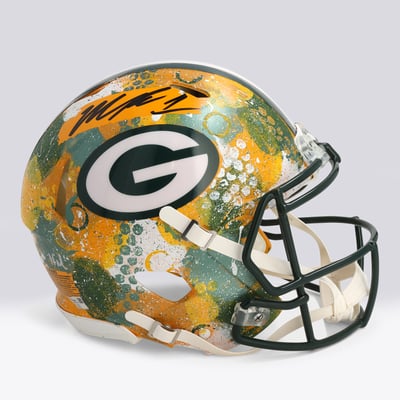Micah Parsons Green Bay Packers Autographed Fanatics Authentic Riddell Speed Authentic Helmet - Art by Nel Shaffer - WN55916524