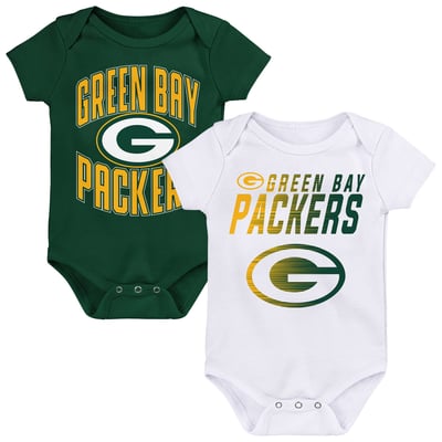 Green Bay Packers Outerstuff Newborn & Infant Snuggle Blitz 2-Pack Bodysuit Set - Green/White
