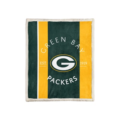 Green Bay Packers Pegasus Block Stripe 50" x 60" Ultra Cozy Sherpa Blanket