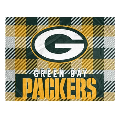 Green Bay Packers Pegasus Fan-mily Bold Plaid Oversized 60" x 90" Ultra Cozy Blanket