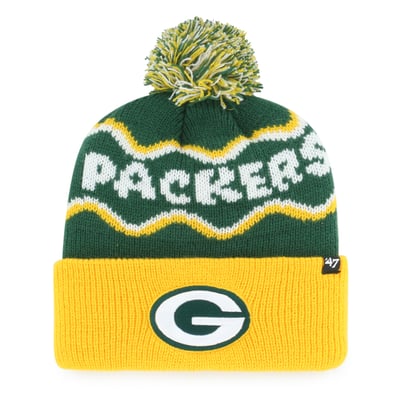  Green Bay Packers '47 Preschool Squiggle Script Cuffed Knit Hat with Pom - Green