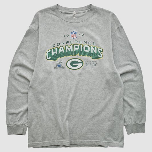 Super Bowl XLV NFL 2010 Long Sleeve T-shirt - Heather Gray - M by Fanatics Real Vintage