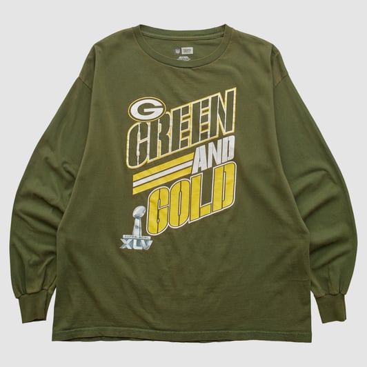 Super Bowl XLV NFL 2011 Long Sleeve T-shirt - Green - L by Fanatics Real Vintage