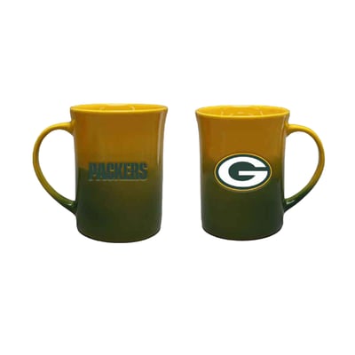 Green Bay Packers The Memory Company Two-Pack 15oz. Ceramic Ombre Mug Set