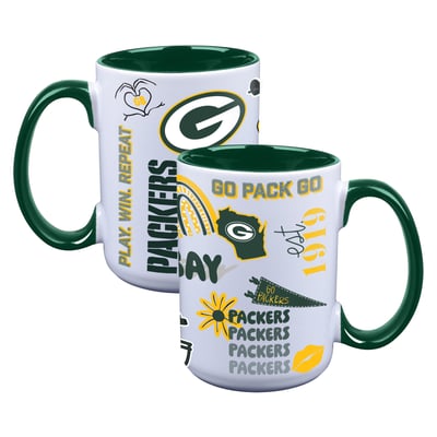 Green Bay Packers The Memory Company Two-Piece 15oz. Loco Coffee Mug Set