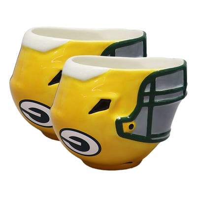 Green Bay Packers The Memory Company Two-Piece 6oz. Football Helmet Bowl Set