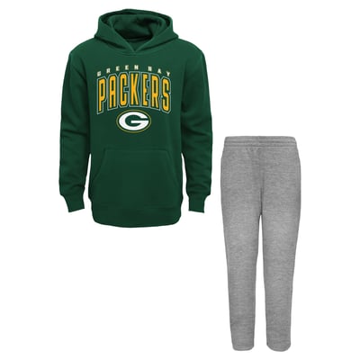 Green Bay Packers Outerstuff Toddler Step By Step Hoodie & Pants Set - Green/Gray