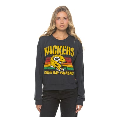 Green Bay Packers Aviator Nation Unisex Relaxed Tri-Blend Sweatshirt - Charcoal