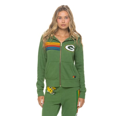 Green Bay Packers Aviator Nation Unisex Tri-Blend Full-Zip Hoodie - Green