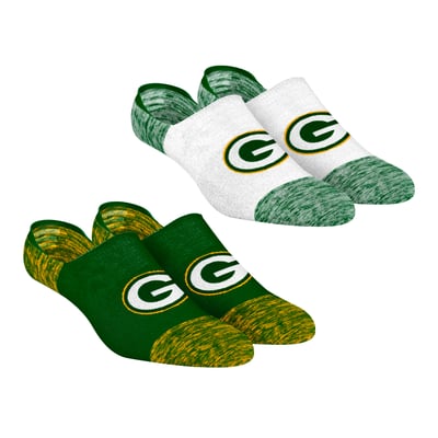 Green Bay Packers Rock Em Unisex Two-Pack Marl No-Show Socks